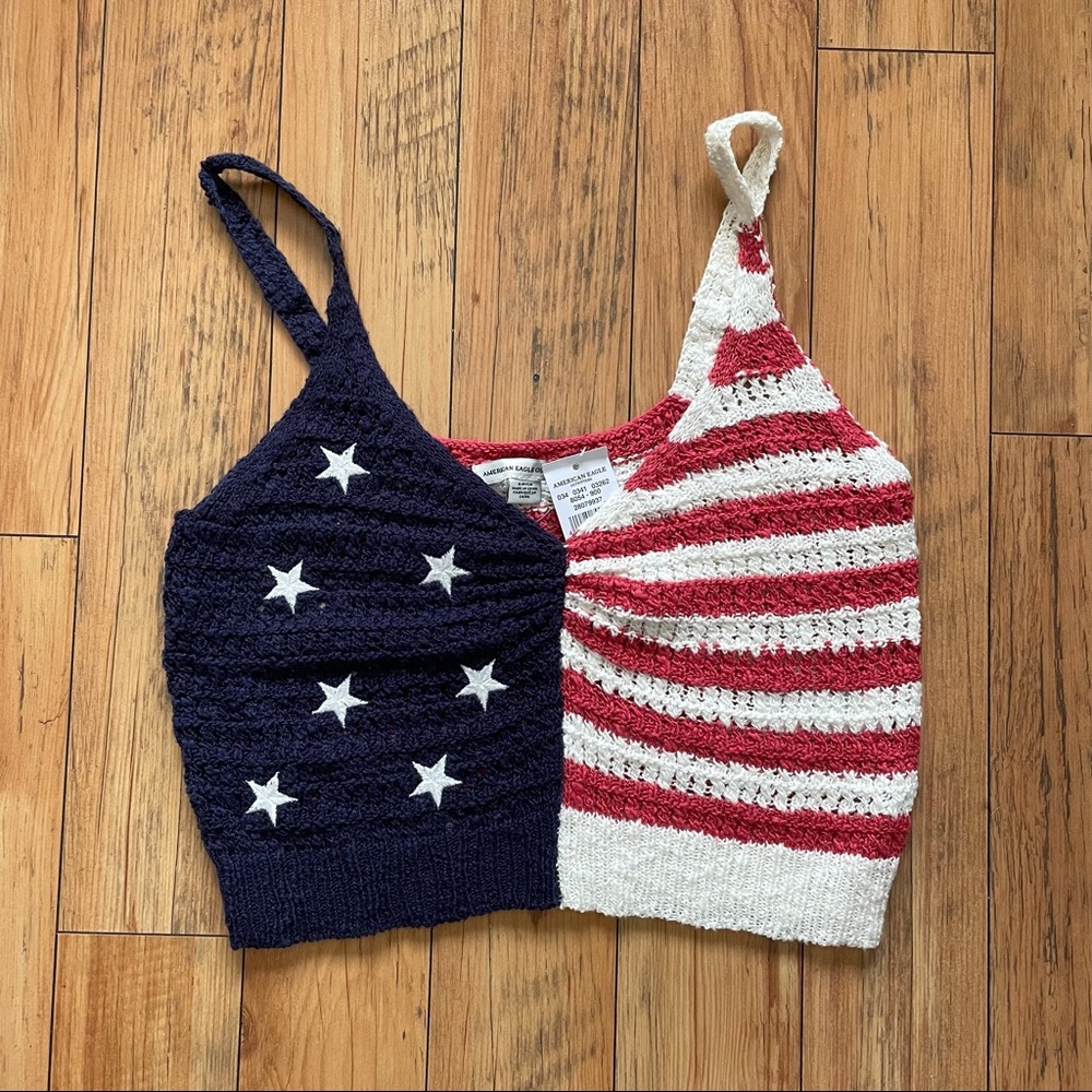 American Eagle USA Knit Crop Tank